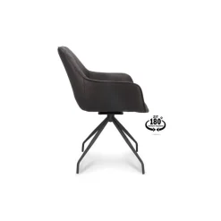 Nour - Spisebordsstol - Sort Micro læder
