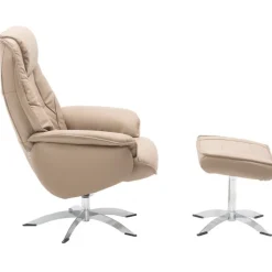 Næsby Drejestol Beige Soleda Læder