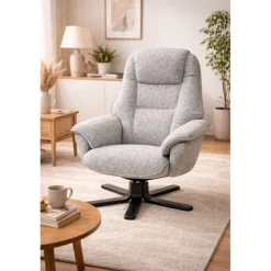 Næsby Drejestol lysegrå Stof