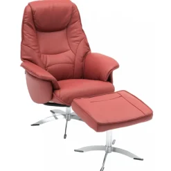 Næsby Drejestol Rød Soleda Læder