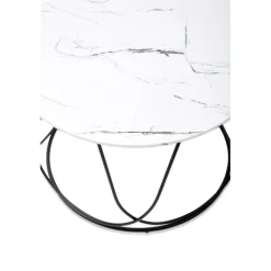 NUBIRA sofabordstel - Sort, top - Hvid marmor