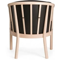 Ohio lænestol i lakeret bøg - sort læder