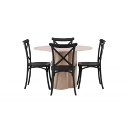 Olivia Rund Spisebordssæt - Sort og Hvid