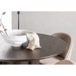 Olivia Rund Spisebordssæt - Beige og Mocca