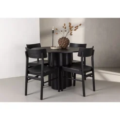 Olivia Rund Spisebordssæt - Sort