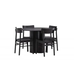 Olivia Rund Spisebordssæt - Sort