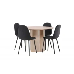 Olivia Rund Spisebordssæt - Sort og Hvid