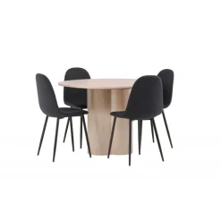 Olivia Rund Spisebordssæt - Sort og Hvid