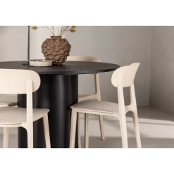 Olivia Rund Spisebordssæt - Beige og Sort
