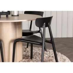 Olivia Rund Spisebordssæt - Sort og Hvid