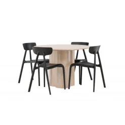 Olivia Rund Spisebordssæt - Sort og Hvid