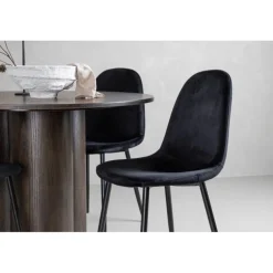 Olivia Rund Spisebordssæt - Sort og Mocca