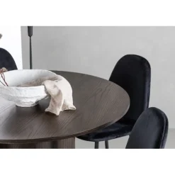 Olivia Rund Spisebordssæt - Sort og Mocca