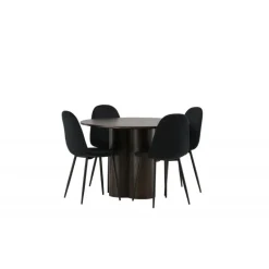 Olivia Rund Spisebordssæt - Sort og Mocca