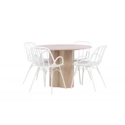 Olivia Rund Spisebordssæt - Hvid