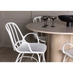 Olivia Rund Spisebordssæt - Hvid