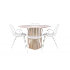 Olivia Rund Spisebordssæt - Hvid
