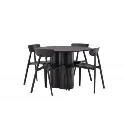 Olivia Rund Spisebordssæt - Sort