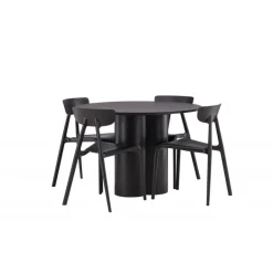 Olivia Rund Spisebordssæt - Sort