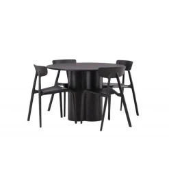 Olivia Rund Spisebordssæt - Sort