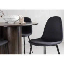 Olivia Rund Spisebordssæt - Sort og Mocca