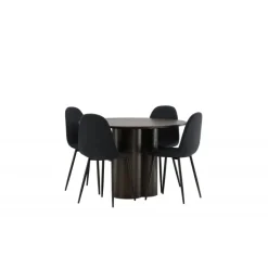 Olivia Rund Spisebordssæt - Sort og Mocca