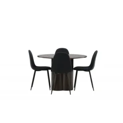 Olivia Rund Spisebordssæt - Sort og Mocca