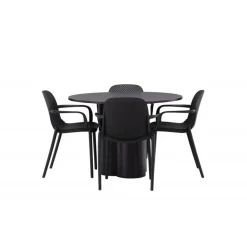 Olivia Rund Spisebordssæt - Sort