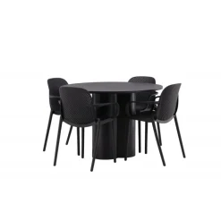 Olivia Rund Spisebordssæt - Sort