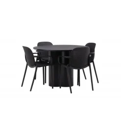 Olivia Rund Spisebordssæt - Sort