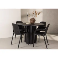 Olivia Rund Spisebordssæt - Sort