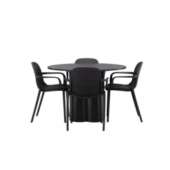 Olivia Rund Spisebordssæt - Sort
