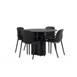 Olivia Rund Spisebordssæt - Sort