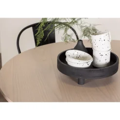 Olivia Rund Spisebordssæt - Sort og Hvid