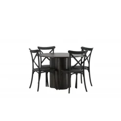 Olivia Rund Spisebordssæt - Sort og Mocca