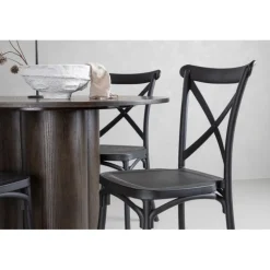 Olivia Rund Spisebordssæt - Sort og Mocca