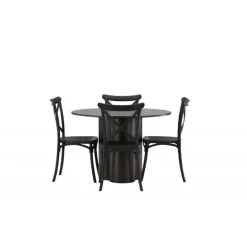 Olivia Rund Spisebordssæt - Sort og Mocca