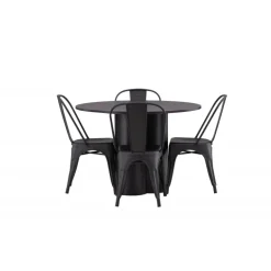 Olivia Rund Spisebordssæt - Sort