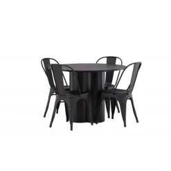 Olivia Rund Spisebordssæt - Sort