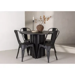 Olivia Rund Spisebordssæt - Sort