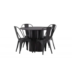 Olivia Rund Spisebordssæt - Sort