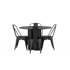 Olivia Rund Spisebordssæt - Sort