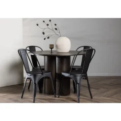 Olivia Rund Spisebordssæt - Sort og Mocca