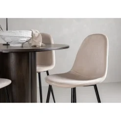 Olivia Rund Spisebordssæt - Beige og Mocca