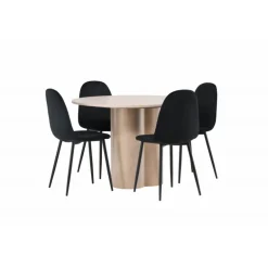 Olivia Rund Spisebordssæt - Sort og Hvid