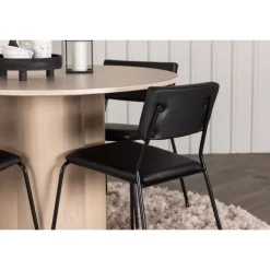 Olivia Rund Spisebordssæt - Sort og Hvid