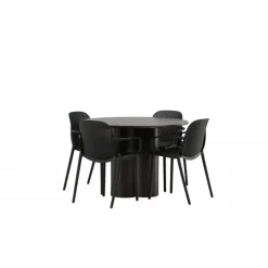 Olivia Rund Spisebordssæt - Sort og Mocca