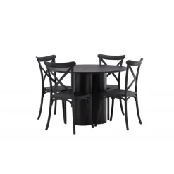 Olivia Rund Spisebordssæt - Sort