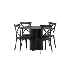 Olivia Rund Spisebordssæt - Sort