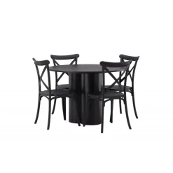 Olivia Rund Spisebordssæt - Sort